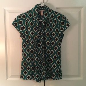 Green and Blue Blouse